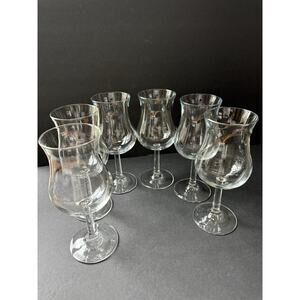Vintage Tall Hurricane Goblet Tall Stem Glass France Barware Cocktail Set (6)